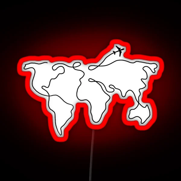 World Map RGB Neon Sign