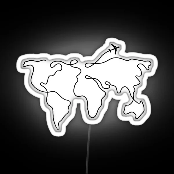 World Map RGB Neon Sign