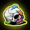 RGB Neon Sign with Worms on a String Skull Design