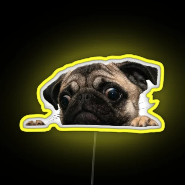 Worried Pug RGB Neon Sign