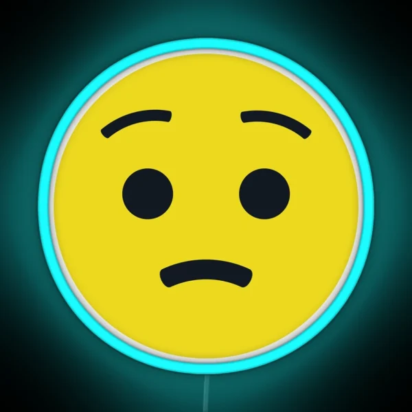 Worried Unhappy Smiley Concerned Emoticon RGB Neon Sign