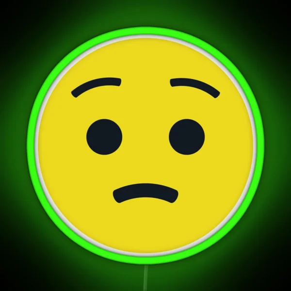 Worried Unhappy Smiley Concerned Emoticon RGB Neon Sign