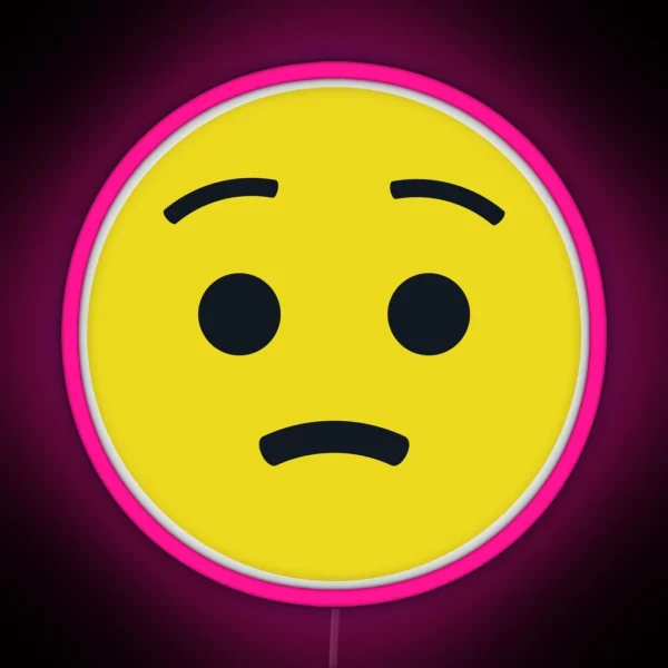Worried Unhappy Smiley Concerned Emoticon RGB Neon Sign