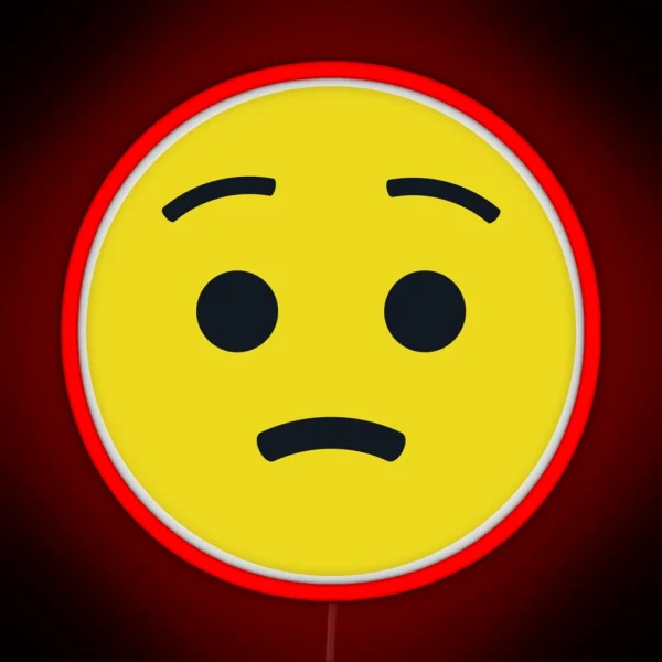 Worried Unhappy Smiley Concerned Emoticon RGB Neon Sign