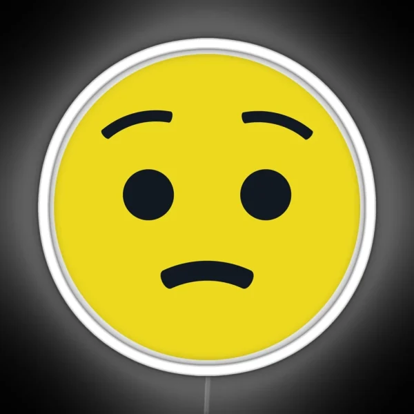 Worried Unhappy Smiley Concerned Emoticon RGB Neon Sign