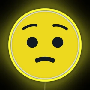 Worried Unhappy Smiley Concerned Emoticon Cute And Funny Emoji RGB Neon Sign