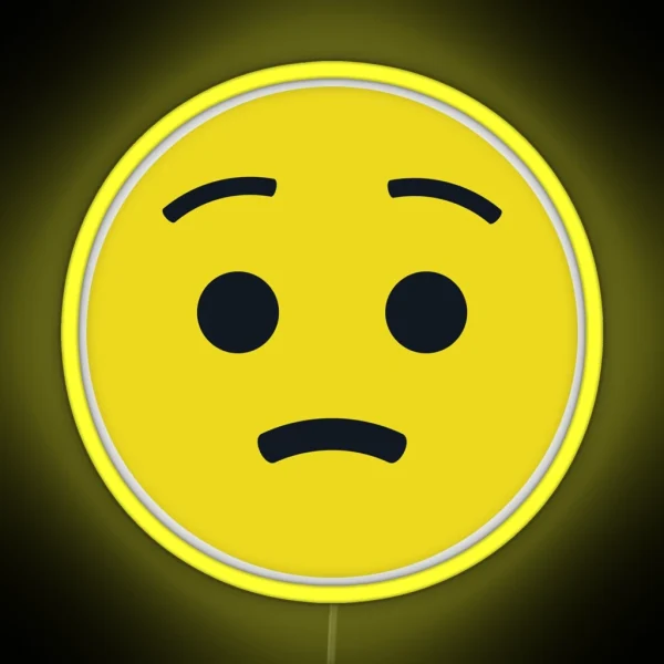 Worried Unhappy Smiley Concerned Emoticon RGB Neon Sign