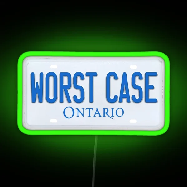 Worst Case Ontario Parody License Plate RGB Neon Sign