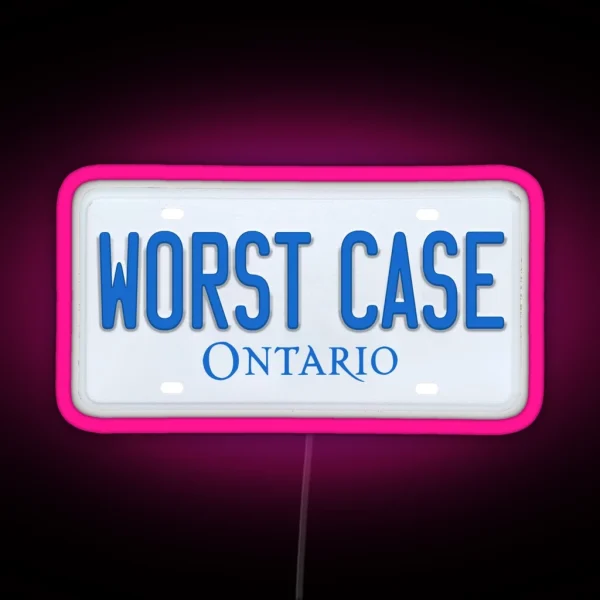Worst Case Ontario Parody License Plate RGB Neon Sign