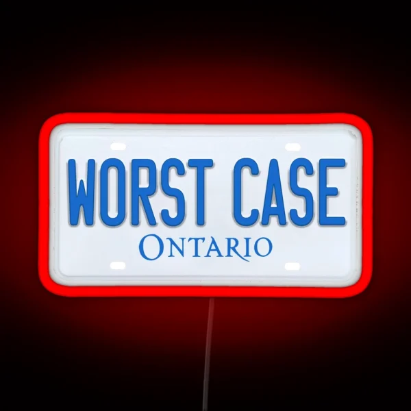 Worst Case Ontario Parody License Plate RGB Neon Sign