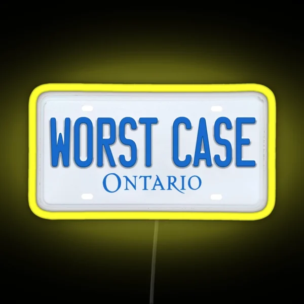 Worst Case Ontario Parody License Plate RGB Neon Sign