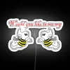 RGB Neon Sign Featuring Adorable Boo Bees in Colorful Harmony