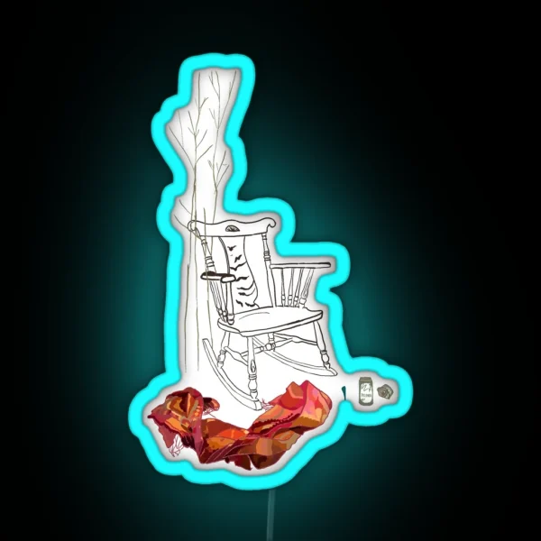WOWAIOR ROCKING CHAIR SCARF PILSNER TREE WHAT ONCE WAS RGB Neon Sign