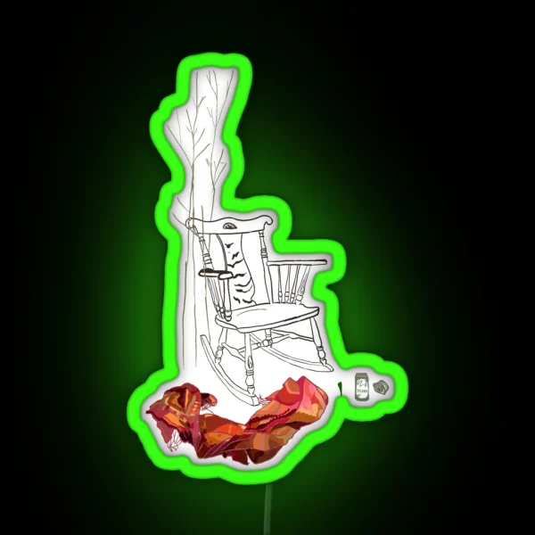 WOWAIOR ROCKING CHAIR SCARF PILSNER TREE WHAT ONCE WAS RGB Neon Sign