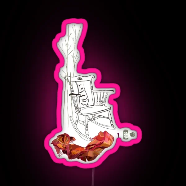 WOWAIOR ROCKING CHAIR SCARF PILSNER TREE WHAT ONCE WAS RGB Neon Sign