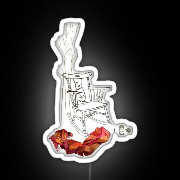 WOWAIOR ROCKING CHAIR SCARF PILSNER TREE WHAT ONCE WAS RGB Neon Sign