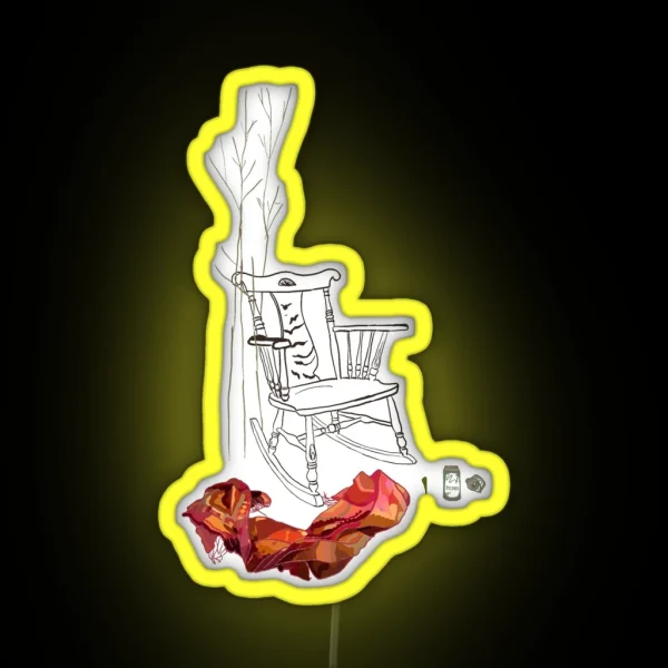 WOWAIOR ROCKING CHAIR SCARF PILSNER TREE WHAT ONCE WAS RGB Neon Sign