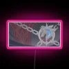 Glowing Genshin Impact themed Wriothesley Namecard RGB neon LED display