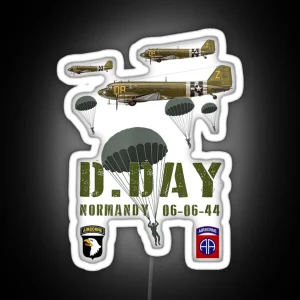 WW2 D Day Anniversary Allied Invasion Normandy RGB Neon Sign