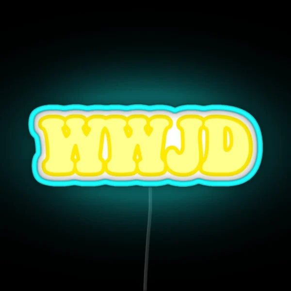 WWJD What Would Jesus Do Yellow RGB Neon Sign