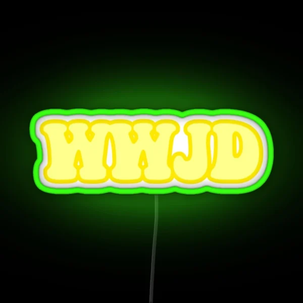 WWJD What Would Jesus Do Yellow RGB Neon Sign