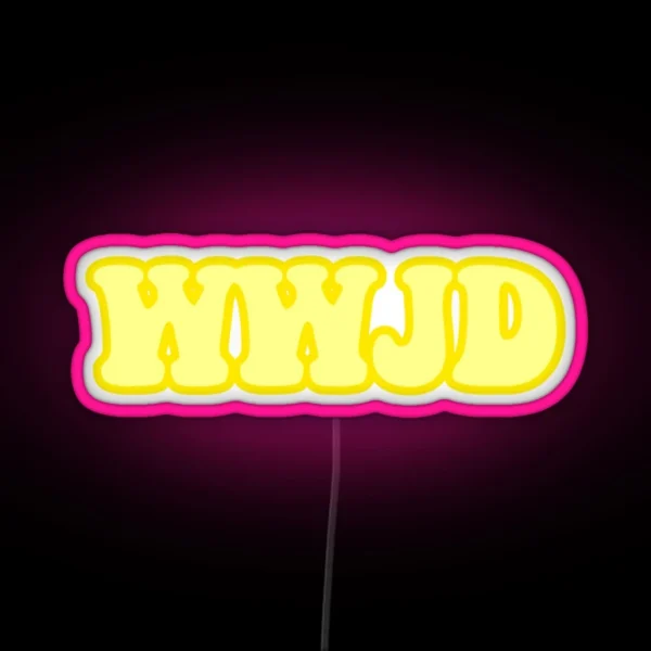 WWJD What Would Jesus Do Yellow RGB Neon Sign