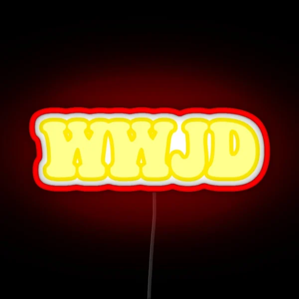 WWJD What Would Jesus Do Yellow RGB Neon Sign