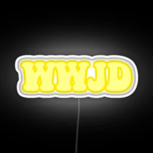 WWJD What Would Jesus Do Yellow RGB Neon Sign