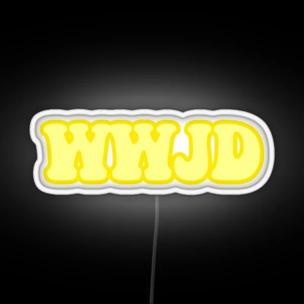 WWJD What Would Jesus Do Yellow RGB Neon Sign