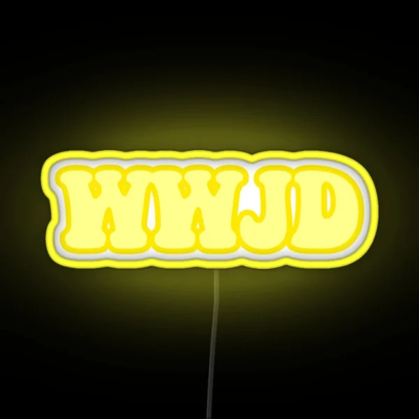 WWJD What Would Jesus Do Yellow RGB Neon Sign