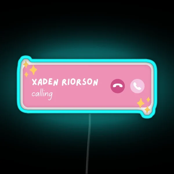 Xaden Riorson Fourth Wing Calling Phone Call RGB Neon Sign
