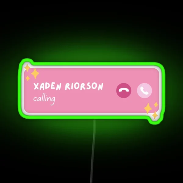 Xaden Riorson Fourth Wing Calling Phone Call RGB Neon Sign