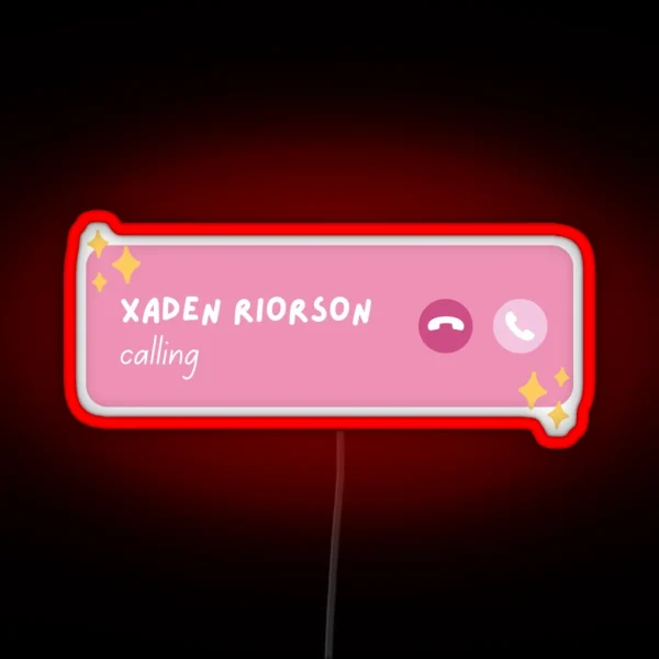 Xaden Riorson Fourth Wing Calling Phone Call RGB Neon Sign