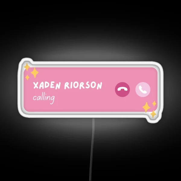 Xaden Riorson Fourth Wing Calling Phone Call RGB Neon Sign