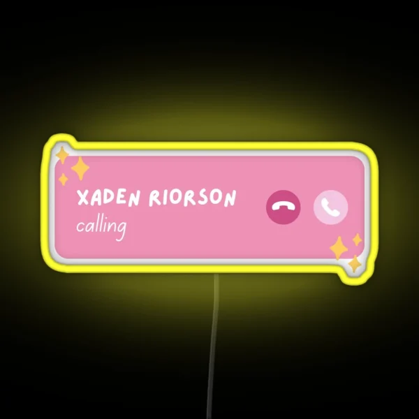 Xaden Riorson Fourth Wing Calling Phone Call RGB Neon Sign