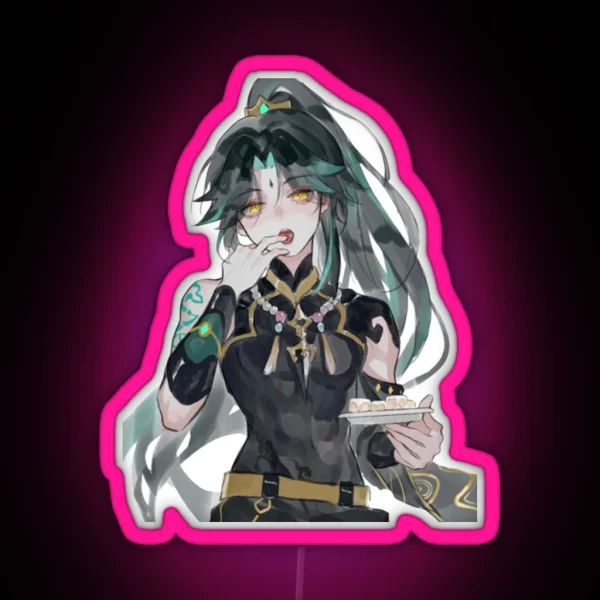 Xiao Genshin Impact Fanart Ponytail Xiao RGB Neon Sign