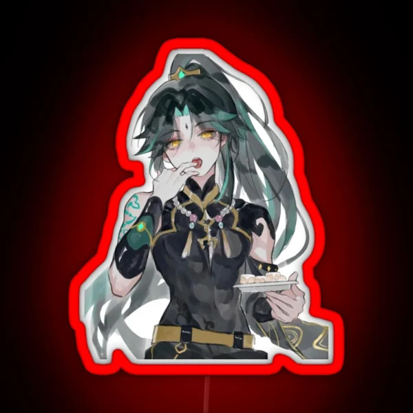 Xiao Genshin Impact Fanart Ponytail Xiao RGB Neon Sign
