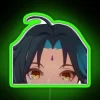 Genshin Impact Xiao fan art neon sign in vibrant RGB colors