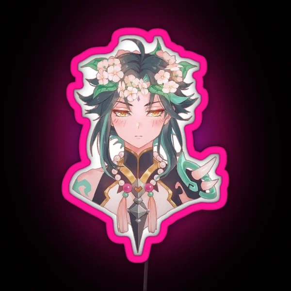 Xiao In A Qingxin Flower Crown RGB Neon Sign