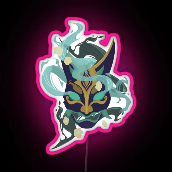Xiao Mask With Flowers RGB Neon Sign