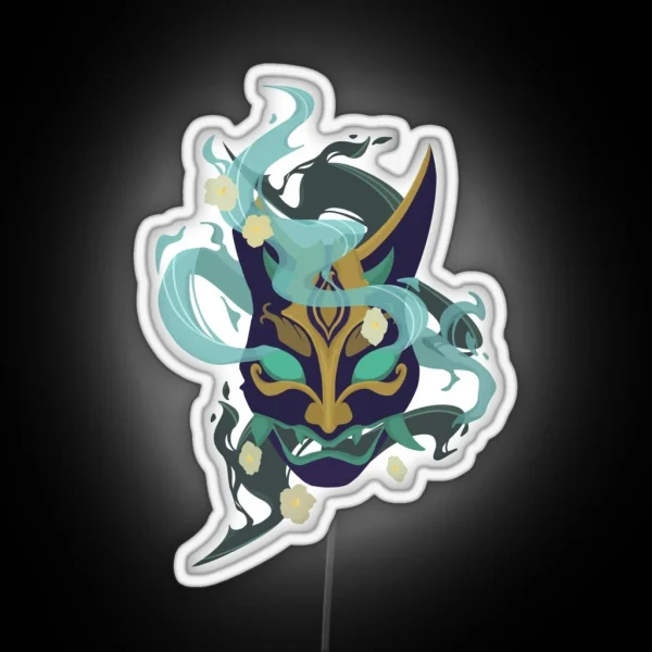 Xiao Mask With Flowers RGB Neon Sign