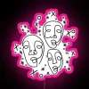 RGB Neon Sign with Abstract Faces Artistic Colorful Display Illumination