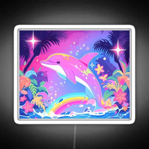 Y2K Aesthetic Dayglow Dolphin Dance RGB Neon Sign