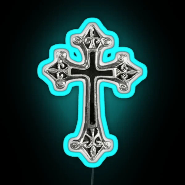 Y2k Gothic Cross RGB Neon Sign