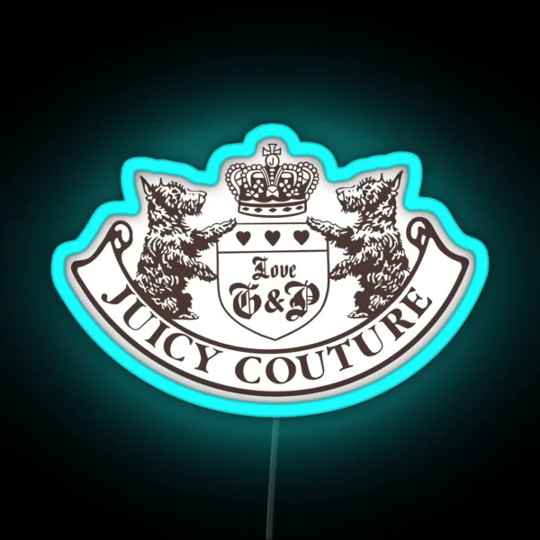 Y2k Juicy Couture Crest RGB Neon Sign