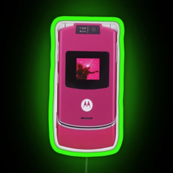 Y2k Pink Flip Phone RGB Neon Sign