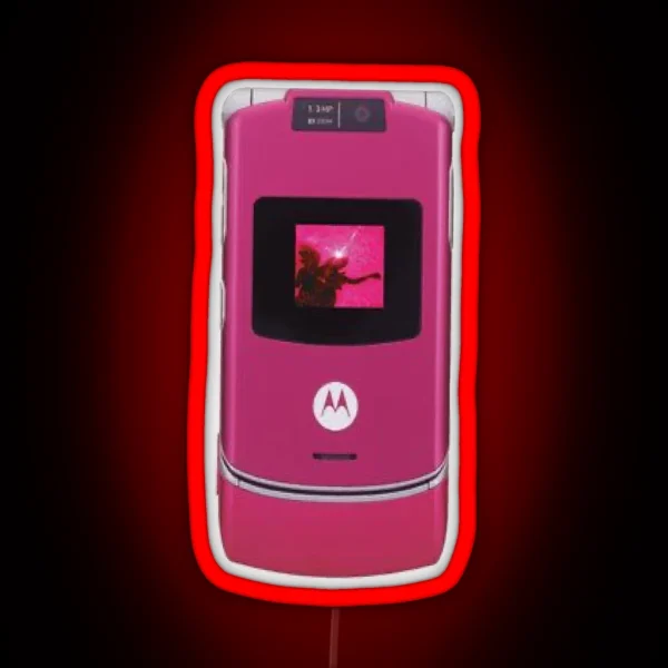 Y2k Pink Flip Phone RGB Neon Sign
