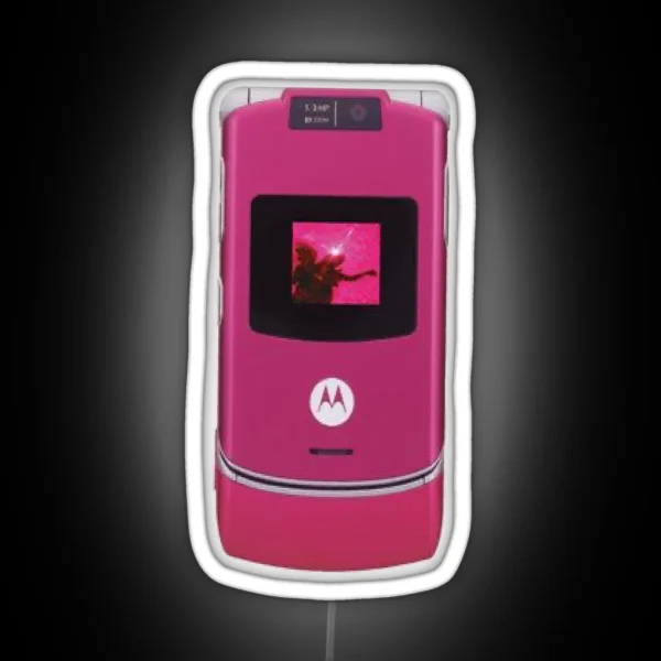 Y2k Pink Flip Phone RGB Neon Sign