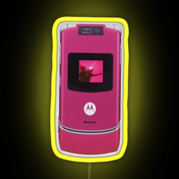 Y2k Pink Flip Phone RGB Neon Sign