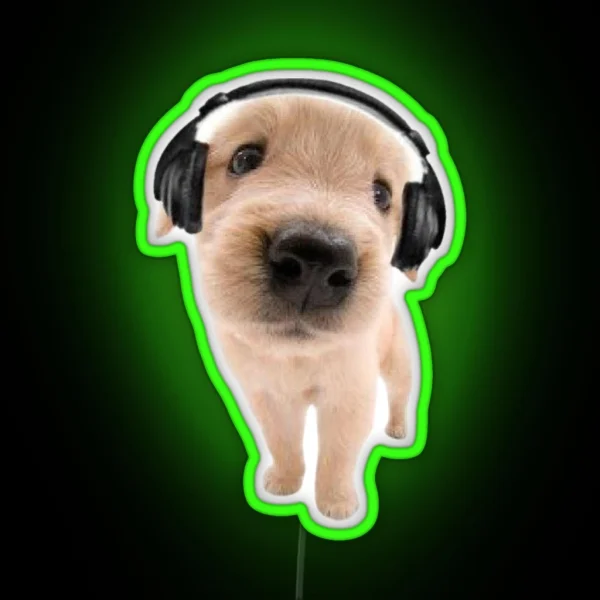 Y2k Puppy With Headphones RGB Neon Sign
